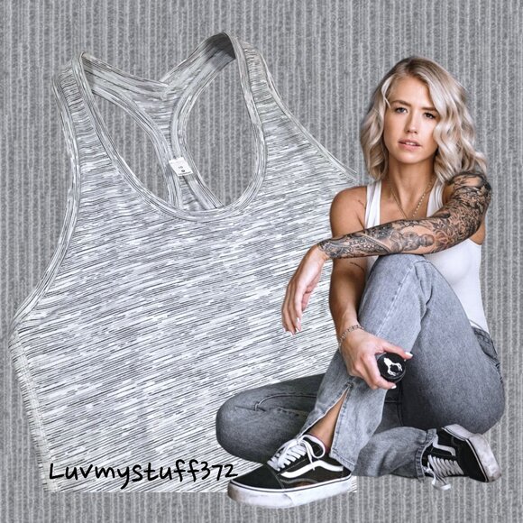 Cute Lululemon CRB Cool Racerback II Alpine White/Gray - Picture 1 of 9